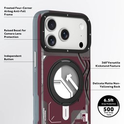 كفر آيفون 18 برو ماكس من يونغ كِت بتصميم سايبربانك مع ماك سيف وحامل دوّار iPhone 18 Pro Max YOUNGKIT Cyberpunk MagSafe 360° Rotating Kickstand Case