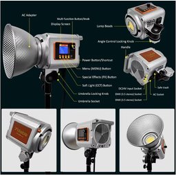 إضاءة فيديو احترافية Yidoblo ZR-200Pro ثنائية اللون بقدرة 200 واط Yidoblo Sunight  Lamp ZR-200Pro video Light Bi Color 200w