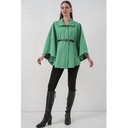 بونشو نسائي كاشيه بحزام 9170 - أخضر Women's Belted Cachet Poncho 9170 - Green
