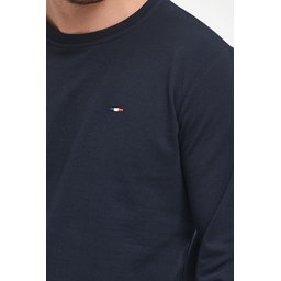 طقم سويتشيرت رجالي بقبة دائرية وتطريز، قصة عادية - أسود وفحمي Men's Black & Anthracite Crew Neck Embroidered Regular Fit Sweatshirt Set
