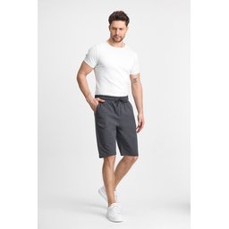 شورت رجالي مريح بقصة عادية بخصر مطاطي وجيوب جانبية - أسود-فحمي (عبوة من 2) Men's Black-Anthracite Regular Fit Comfortable Shorts with Elastic Waist and Side Pockets - 2-Pack