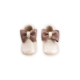 حذاء أطفال جلد طبيعي - Ekru-Rose (مقاسات 17-21) Leather Baby Shoes - Ekru-Rose (Sizes 17-21)