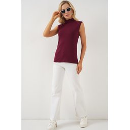 بودي نسائي بدون أكمام 4348 - لون خمري Women's Sleeveless Bodysuit 4348 - Burgundy