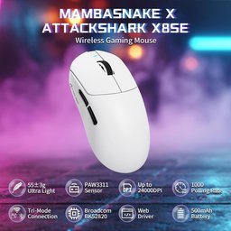 ماوس ألعاب أتاك شارك X8 SE لاسلكي ثلاثي الاتصال وقابل للشحن ATTACK SHARK X8 SE Tri-Mode Wireless Rechargeable Gaming Mouse