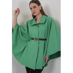 بونشو نسائي كاشيه بحزام 9170 - أخضر Women's Belted Cachet Poncho 9170 - Green