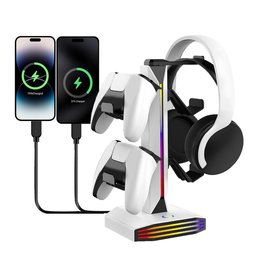 ستاند ديدسكول RGB متعدد الوظائف لليدات والسماعة DEADSKULL RGB Multifunctional Headset & Dual Controller Stand