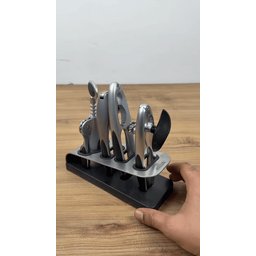 مجموعة أدوات المطبخ المتعددة مع حامل معدني Multi-Purpose Kitchen Utensil Set with Metal Holder