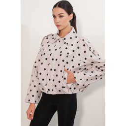 جاكيت نسائي A.Ekru Oversize من الشمواه - 1055 Women's A.Ekru Oversize Suede Jacket 1055