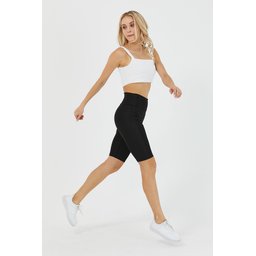 ليقنز نسائي أسود قصير بخصر عالٍ Women's Black High-Waist Short Leggings