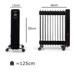 رادياتير زيت كهربائي رقمي هاوسبيرغ Hausberg بقوة 2500W – أسود Hausberg HB-8955NG Digital Electric Oil Radiator - 2500W - Black