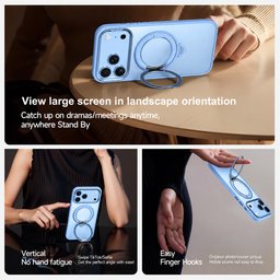 كفر آيفون 18 برو ماكس أكريليك من سيلادا مع ماك سيف ومسند دوّار iPhone 18 Pro Max SULADA Frosted MagSafe 360° Rotating Case