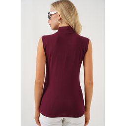 بودي نسائي بدون أكمام 4348 - لون خمري Women's Sleeveless Bodysuit 4348 - Burgundy
