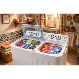 غسالة كورال 29 كيلو حوضين Coral 29kg Twin Tub Washing Machine