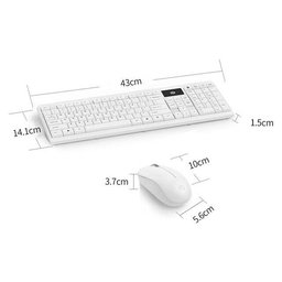 طقم FUDE 1600 لوحة مفاتيح وماوس لاسلكي (أبيض) FUDE 1600 Wireless Keyboard and Mouse Kit (White)