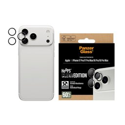 واقي عدسات الكاميرا بحلقات فضية لامعة للاي فون 17 برو ماكس Transparent Lens Protector - Rings