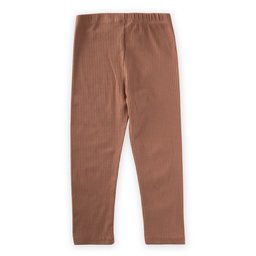 ليقنز مضلع للأطفال 5-10 سنوات - بني Ribbed Leggings for Kids 5-10 Years - Brown
