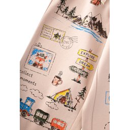 بنطلون أطفال مطبوع من 2-7 سنوات - بيج Printed Kids Trousers for 2-7 Years - Beige