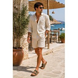 شبشب رجالي MUGGO AUGUSTA يومي بحزامين قابلين للتعديل - كاكي Muggo AUGUSTA Men's Adjustable Double Buckle Casual Slippers - Khaki