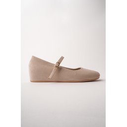 حذاء باليه نسائي Muggo BERNY بكعب مخفي وحزام واحد - بيج Muggo BERNY Women's Hidden Heel Single Strap Ballet Flats - Beige