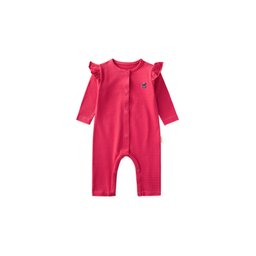 تولوم أطفال مخطط ومطرز - فوشيا (0-3 سنوات) Striped Embroidered Baby Romper - Fuchsia (0-3 Years)