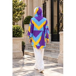 فستان سويت شيرت اوفر سايز 4125 - أزرق فاتح 4125 Oversize Sweatshirt Dress - Light Blue