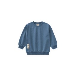 سويت شيرت أطفال موسمي بتفاصيل ملصق - أزرق نيلي (2-10 سنوات) Kids' Seasonal Sweatshirt with Label Detail - Indigo Blue (2-10 Years)