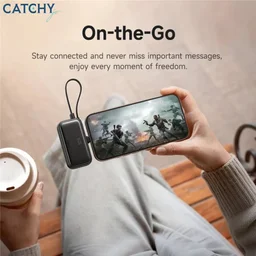 MC 22.5W Digital Display 5000mAh Pocket Power Bank with Built-in Cable & Connector (For USB-C)( شاحن طوارئ ) MC 22.5W Digital Display 5000mAh Pocket Power Bank with Built-in Cable & Connector (For USB-C)