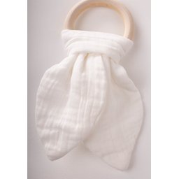 عضاضة أسنان من قماش الموسلين والخشب الطبيعي - EKRU Muslin Fabric and Natural Wood Teether - EKRU