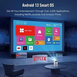 جهاز عرض ذكي محمول H1P بنظام Android 13 وWi-Fi وBluetooth H1P Portable Smart Projector with Android 13, Wi-Fi & Bluetooth