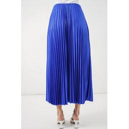 تنورة بليسيه 8009 بمظهر الجلد - لون أزرق ملكي 8009 Pleated Skirt with Leather Look - Royal Blue