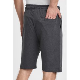 شورت رجالي مريح بقصة عادية بخصر مطاطي وجيوب جانبية - أسود-فحمي (عبوة من 2) Men's Black-Anthracite Regular Fit Comfortable Shorts with Elastic Waist and Side Pockets - 2-Pack