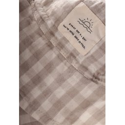 قبعة فيدورا من الموسلين العضوي للأطفال 2-8 سنوات - بيج منقوش Organic Muslin Fedora Hat for Kids 2-8 Years - Vizon Plaid