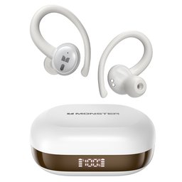 - أسود سماعات مونستر N-Lite 216 رياضية لاسلكية بخطافات للأذن – أبيض Monster N-Lite 216 Wireless Sports Earbuds with Ear Hooks – White