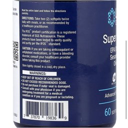 سوبر أوميغا 3 – زيت السمك مع مستخلص الزيتون والسمسم لايف اكستينشن Super Omega-3, EPA/DHA Fish Oil, Sesame Lignans & Olive Extract, 60 Softgels