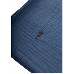 بطانية أطفال موسلين مطرزة 90x100 سم - أزرق نيلي Embroidered Muslin Baby Blanket 90x100 Cm - Indigo Blue