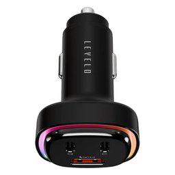 شاحن سيارة Levelo Statique بقوة 66 واط مزود بمنفذ USB ومنفذين من النوع C Levelo Statique 66W Car Charger with USB and 2 Type C Port
