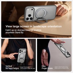 كفر آيفون 18 برو ماكس أكريليك من سيلادا مع ماك سيف ومسند دوّار iPhone 18 Pro Max SULADA Frosted MagSafe 360° Rotating Case