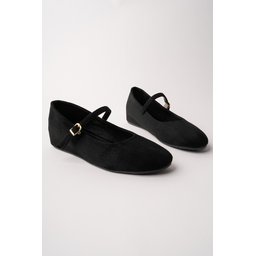 حذاء باليه نسائي MUGGO BERNY أسود بكعب مخفي وحزام واحد Muggo BERNY Women's Black Hidden Heel Single Strap Ballet Flats