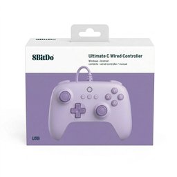يد تحكم ألعاب 8BitDo Ultimate C السلكية لأجهزة أندرويد والكمبيوتر، لون بنفسجي ليلكي 8BitDo Ultimate C Wired Controller for Android and Windows – Lilac Purple