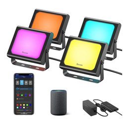 كشافات إضاءة خارجية ذكية جوفي RGBIC (طقم 4 قطع) Govee RGBIC Smart Outdoor Flood Lights (4 Pack)