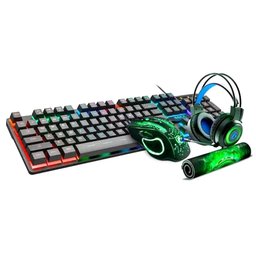 طقم ملحقات ألعاب الكمبيوتر iMice GK-490 المتكامل 4 في 1 مع إضاءة RGB iMice GK-490 4-in-1 RGB PC Gaming Peripheral Combo Kit