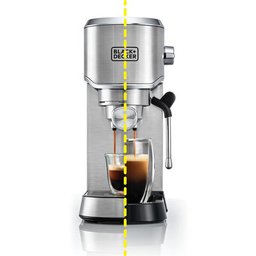 ماكينة تحضير القهوة من بلاك+ديكر ECM150-B5 قهوة الاسبريسو 15 بار باللون الفضي Black&Decker ECM150-B5 espresso coffee machine 15Par silver