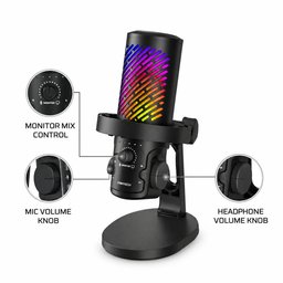 ميكروفون مكثف للاعبين فانتك mcx04 اسود Fantech Leviosa Aura MCX04
