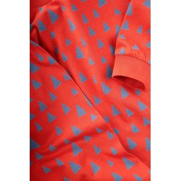 طقم بيجامة أطفال بناتي منقوش - قرميدي حيوي (2-8 سنوات) Kids' Patterned Pajama Set - Vibrant Terracotta (Ages 2-8)