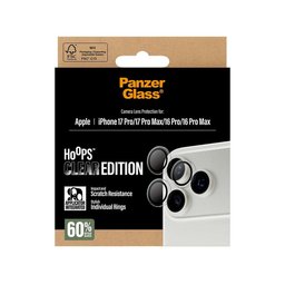 واقي عدسات الكاميرا بحلقات فضية لامعة للاي فون 17 برو ماكس Transparent Lens Protector - Rings
