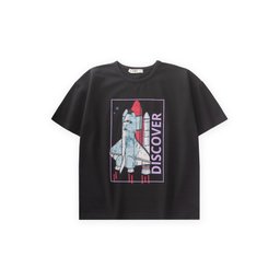 Dıscover تي شيرت مطبوع للأولاد 8-12 سنة - أسود Dıscover Printed T-Shirt for Boys 8-12 Years - Black
