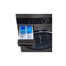 غسالة + مجففة الجي ووش تاور 25 كغم سلفر LG washer dryer is an integrated washing tower