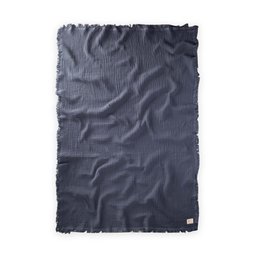 بطانية أطفال موسلين عضوية بأربع طبقات وشرابات 80x120 سم - أنثراسيت Organic Muslin Baby Blanket with Four Layers and Tassels 80x120 cm - Anthracite