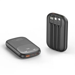 باور بانك من Miccell P16B مع 3 كيبلات مدمجة Miccell P16B Power Bank with 3 Built-in Cables