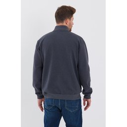 جاكيت رجالي ANTRASİT بسحاب وياقة قائمة وجيوب جانبية مبطن بالقطن Men's ANTRASİT Zippered Cardigan with Stand Collar and Side Pockets, Cotton Lined